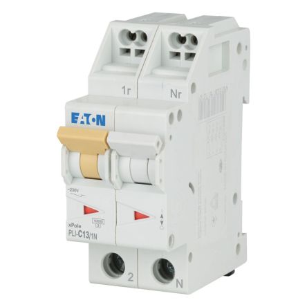 Eaton MCB, 1P, 13A Curve C, 230V AC, 10 kA Breaking Capacity [101278 PLI-C13/1N]; 243-994