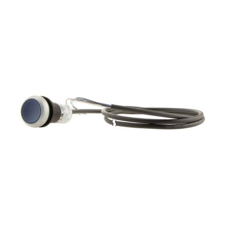 Eaton Series C22 Series Illuminated Illuminated Push Button Switch, Maintained, Threaded, 22.5mm Cutout, 1NO, Blue LED, [185597 C22-DRL-B-K10-24-P65]; 244-552