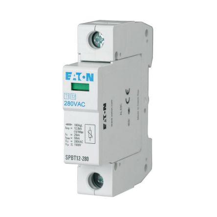 Eaton, Series xPole Surge Protector 280 V Maximum Voltage Rating 12.5kA Maximum Surge Current Surge Arrester [158306 SPBT12-280/1]; 244-759