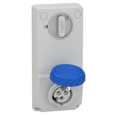 Schneider Electric Side Entry IP65 Industrial Interlock Socket 2P + E, 16A, 250 V [82081]; 245-016