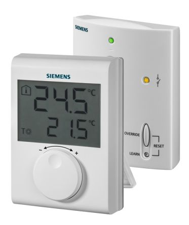 Siemens RDH Wall Mount Thermostat, 90 x 120 x 26.9mm 1 Input, 1 Output Relay, 3 V dc Supply Voltage PID Controller [RDH100RF/SET / S55770-T378]; 245-173