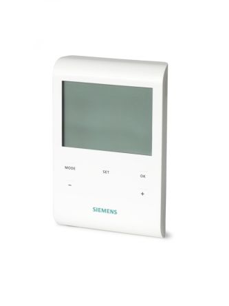 Siemens RDE Wall Mount Thermostat, 127 x 85 x 21.5mm 1 Input, 2 Output On/Off, 3 V dc Supply Voltage 2-Position/TPI [RDE100.1 / S55770-T279]; 245-175