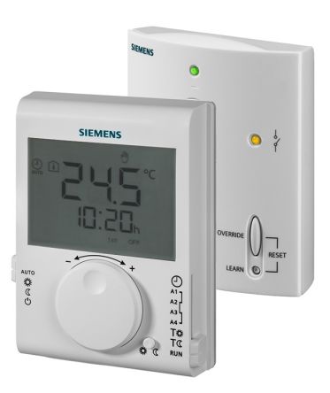 Siemens RDJ Wall Mount Thermostat, 90 x 120 x 26.9mm, 1 Output Relay, 3 V dc Supply Voltage PID Controller [RDJ100RF/SET / S55770-T380]; 245-178