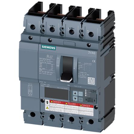 Siemens, Sentron MCCB Molded Case Circuit Breaker 4P 40A, Breaking Capacity 2.5 kA [3VA6140-6JQ41-2AA0]; 245-752