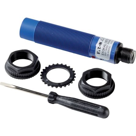 Eaton Capacitive Threaded Barrel Proximity Sensor, M18, 15 mm Detection, 2-Wire NC, 20 V [134793 E53KBL18A2EA]; 246-165