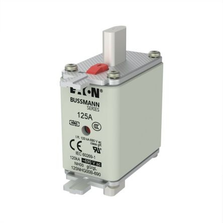 Eaton 125A NH Fuse, 58 x 30 x 79mm, 690V ac [125NHG00B-690]; 246-289