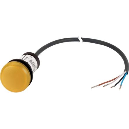 Eaton, Panel Mount White LED Indicator, 22.5mm Cutout, Dome [185148 C22-L-Y-24-P65]; 246-407
