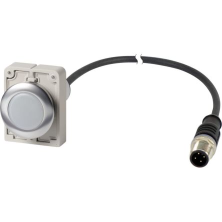 Eaton, Panel Mount White LED Indicator, 30mm Cutout, Round [186015 C30C-FL-W-24-P5]; 246-424