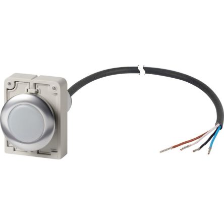 Eaton, Panel Mount White LED Indicator, 30mm Cutout, Dome [186072 C30C-FL-W-24-P65]; 246-430