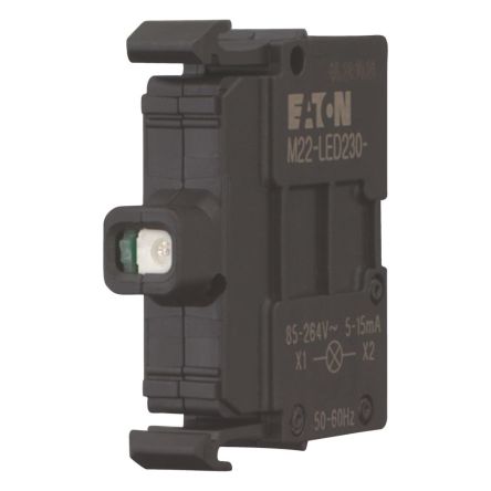 Eaton M22 Series Green Steady Effect Light Module, 85 → 264 V ac, LED Bulb, AC [182907 M22-LED230TA-G]; 246-595