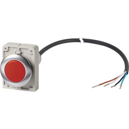 Eaton, Panel Mount Red LED Indicator, 30mm Cutout, Round [185984 C30C-FL-R-24-P65]; 246-649
