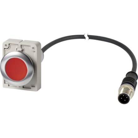 Eaton C30C Series Push Button Switch, Maintained, Cable Mount, 30.5mm Cutout, 1 N/C, IP67, IP69K [185996 C30C-FDR-R-K01-P5]; 246-654