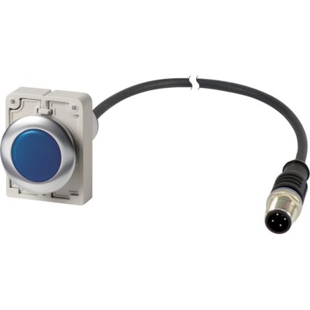 Eaton, Panel Mount Blue LED Indicator, 30mm Cutout, Round [186013 C30C-FL-B-24-P5]; 246-658