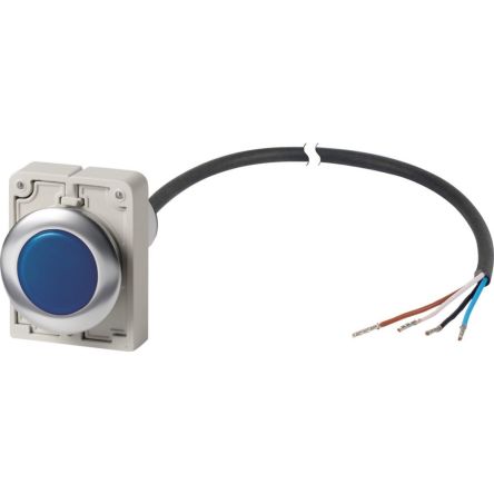 Eaton, Panel Mount Blue LED Indicator, 30mm Cutout, Round [186070 C30C-FL-B-24-P65]; 246-661