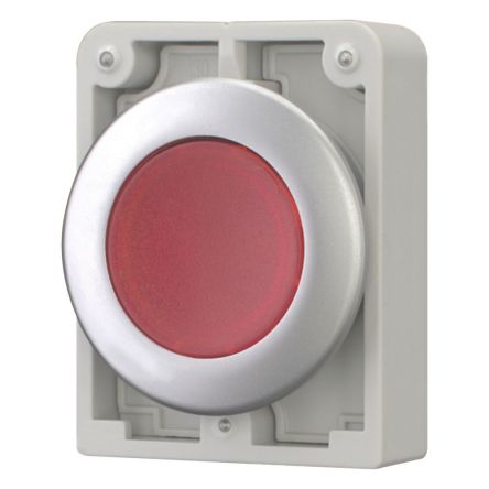 Eaton Series M22 Series Illuminated Push Button Light Switch, Maintained, Flush Mount, 22.5mm Cutout, IP67, IP69K [182951 M30C-FDRL-R]; 246-737