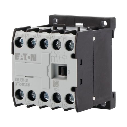 Eaton Moeller DILER DILER Contactor Relay, 42 V Coil, 4-Pole, 6 A, 1.8 W, 1NC, 3NO, 600 V ac [029869 DILER-31(42V50/60HZ)]; 246-989