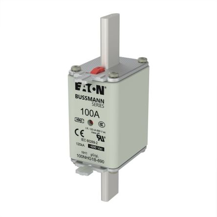 Eaton 100A NH Fuse, 63 x 40 x 135mm, 690V ac [100NHG1B-690]; 247-091