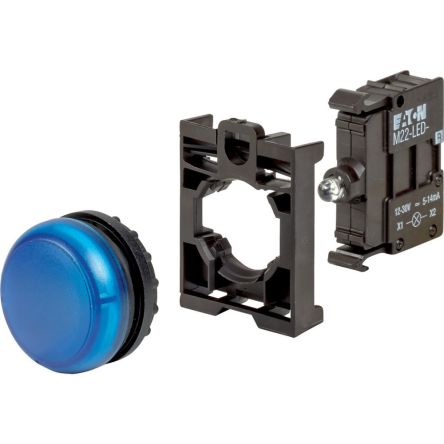 Eaton, Blue LED Indicator, 22.5mm Cutout, IP67, IP69K, Round [132610 M22-L-B-LED-BVP]; 247-637