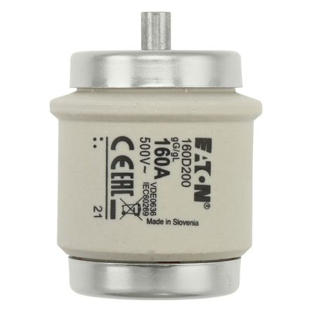Eaton 160A Slow-Blow Ceramic Cartridge Fuse, 56 x 46mm [160D200]; 247-754