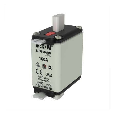 Eaton 160A NH Fuse, 58 x 30 x 79mm, 500V ac [160NHG00BI NH FUSE 160A 500V GL/GG SIZE 00]; 247-756