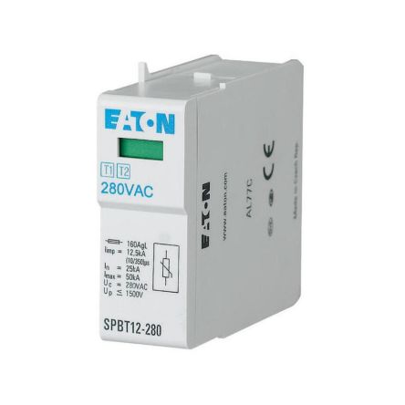 Eaton, Series xPole Surge Protector 280 V Maximum Voltage Rating 12.5kA Maximum Surge Current Surge Arrester [167341 SPBT12-280]; 247-815