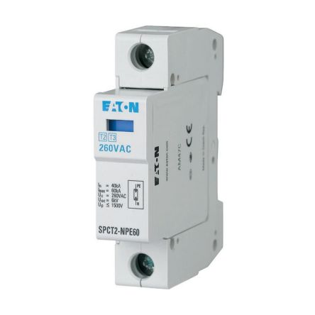 Eaton, Series xPole Surge Protector 260 V Maximum Voltage Rating 30kA Maximum Surge Current Surge Arrester [167618 SPCT2-NPE60/1]; 247-826