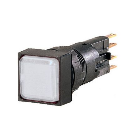 Eaton, Panel Mount White LED Indicator, 16mm Cutout, IP65, Square [088059 Q18LF-WS/WB]; 248-040