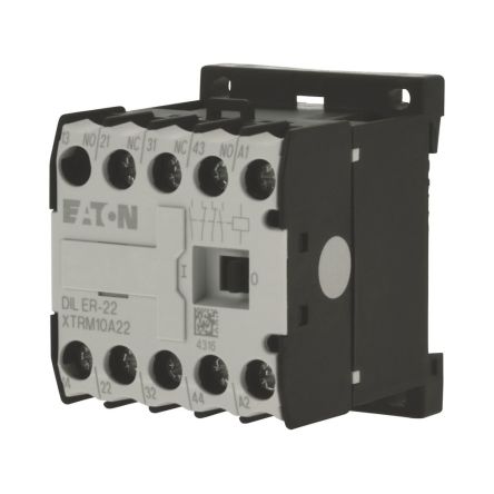 Eaton Moeller DILER DILER Contactor Relay, 110 V Coil, 6 A, 25 VA, 2NC, 2NO, 600 V ac [021871 DILER-22(110V50/60HZ)]; 248-199