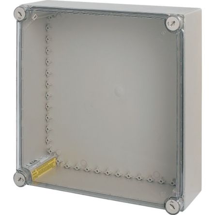 Eaton xEnergy Safety Series Grey Plastic General Purpose Enclosure, IP65, IK10, Transparent Lid, 375 x 375 x 150mm [002218 CI44X-125-NA]; 248-239