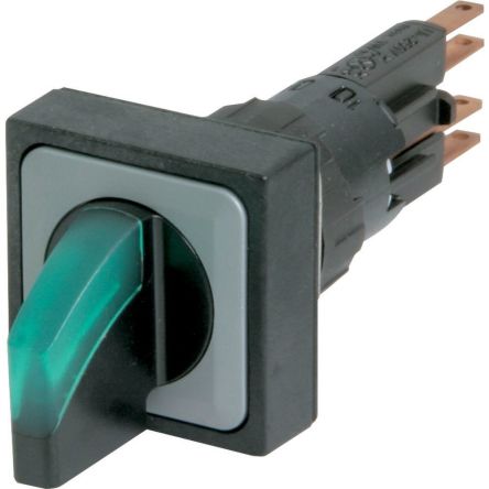 Eaton RMQ16 Series 2 Position Selector Switch Head, 16mm Cutout, Black/Green Handle [040380 Q25LWK1R-GN/WB]; 248-333