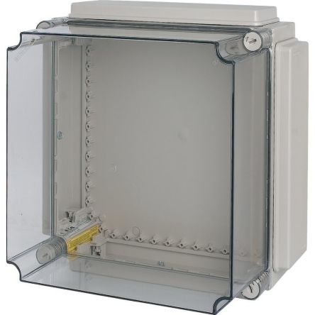 Eaton xEnergy Safety Series Grey Plastic General Purpose Enclosure, IP65, IK10, Transparent Lid, 421 x 421 x 275mm [002250 CI44-250-NA]; 248-503