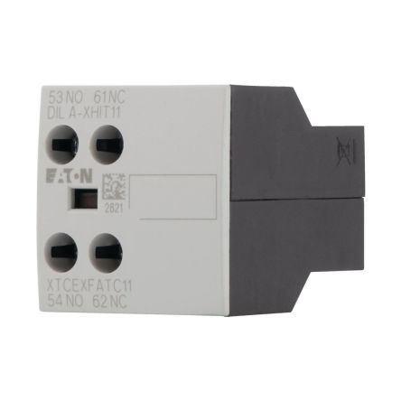 Eaton Auxiliary Contact, 2 Contact, 1 N/C, 1 N/O, Front Fastening, DILA [101043 DILA-XHIT11]; 248-572
