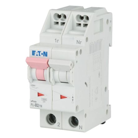 Eaton MCB, 1P, 2A Curve B, 230V AC, 10 kA Breaking Capacity [101266 PLI-B2/1N]; 248-582