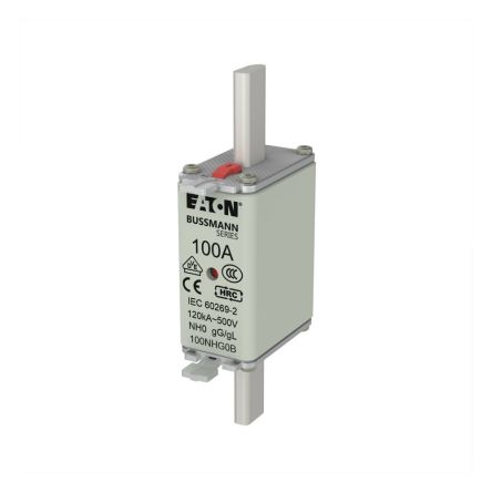 Eaton 100A NH Fuse, 58 x 30 x 125mm, 500V ac [100NHG0B]; 248-670