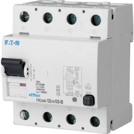 Eaton xEffect RCCB, 63A, 4 Pole, 100mA, Type B, 240V ac [187805 FRCMM-63/4/01-B]; 248-947