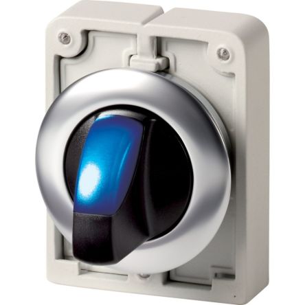 Eaton Series M30 Series 2 Position Selector Switch Head, 30mm Cutout, Blue Handle [188197 M30I-FWLK-B]; 248-954