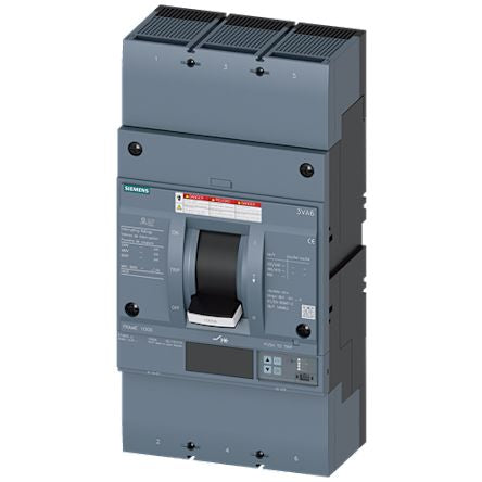Siemens, Sentron MCCB Molded Case Circuit Breaker 3P 1kA, Breaking Capacity 35 kA, Cable Mount [3VA6610-7KL36-0AA0]; 249-103