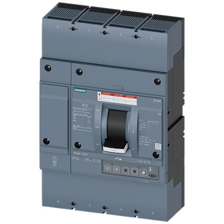 Siemens, Sentron MCCB Molded Case Circuit Breaker 4P 1kA, Breaking Capacity 35 kA, Cable Mount [3VA6610-6HM46-0AA0]; 249-168