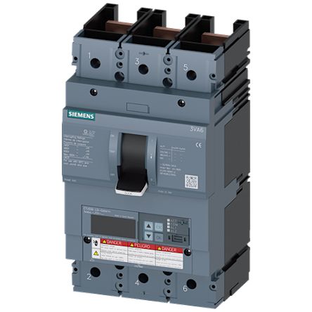 Siemens, SENTRON MCCB 3P 400A, Breaking Capacity 100 kA, Fixed Mount [3VA6440-7JT31-2AA0]; 249-352