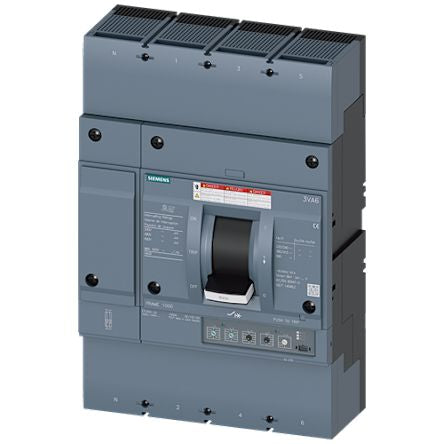 Siemens, SENTRON MCCB Molded Case Circuit Breaker 4P 800A, Breaking Capacity 65 kA, Fixed Mount [3VA6580-6HN46-0AA0]; 249-562