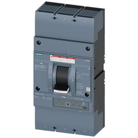 Siemens, SENTRON MCCB Molded Case Circuit Breaker 3P 800A, Breaking Capacity 100 kA, Fixed Mount [3VA6580-1MS36-0AA0]; 249-635