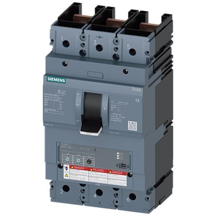Siemens, SENTRON MCCB 3P 600A, Breaking Capacity 200 kA, Fixed Mount [3VA6460-0HL31-0AA0]; 249-677