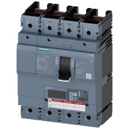Siemens, SENTRON MCCB 4P 400A, Breaking Capacity 65 kA, Fixed Mount [3VA6440-6JQ41-2AA0]; 249-718