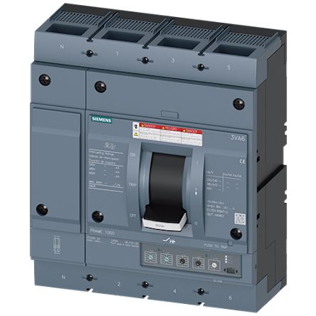 Siemens, SENTRON MCCB 4P 600A, Breaking Capacity 35 kA, Fixed Mount [3VA6560-5HN42-2AA0]; 249-761