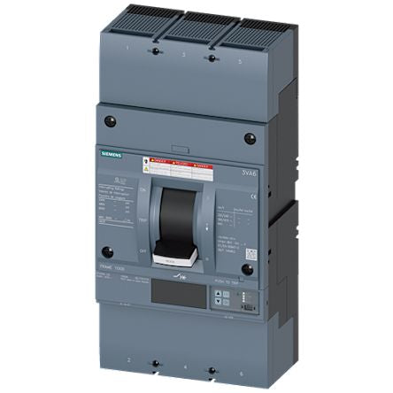 Siemens, SENTRON MCCB Molded Case Circuit Breaker 3P 800A, Breaking Capacity 100 kA, Fixed Mount [3VA6580-7JP36-0AA0]; 249-934