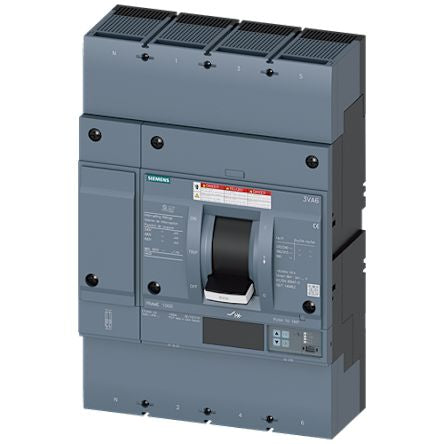 Siemens, SENTRON MCCB Molded Case Circuit Breaker 4P 800A, Breaking Capacity 100 kA, Fixed Mount [3VA6580-7JP46-0AA0]; 250-064