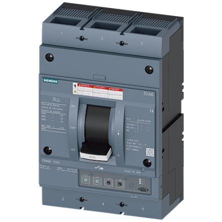 Siemens, SENTRON MCCB Molded Case Circuit Breaker 3P 800A, Breaking Capacity 35 kA, Fixed Mount [3VA6580-5HN32-2AA0]; 250-093