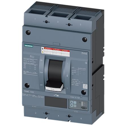 Siemens, SENTRON MCCB Molded Case Circuit Breaker 3P 800A, Breaking Capacity 35 kA, Fixed Mount [3VA6580-5KT32-2AA0]; 250-134