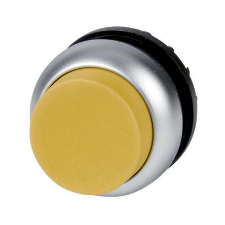 Eaton Series M22 Series Push Button Light Switch, Momentary, Flush Mount, 22.5mm Cutout, IP66, IP67, IP69K [216646 M22-DH-Y]; 250-813