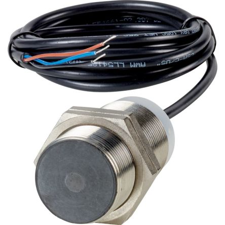 Eaton Inductive Threaded Barrel Proximity Sensor, M30, 10 mm Detection, PNP NO, 48 V [197809 E57P-30SPN10-C2]; 250-941
